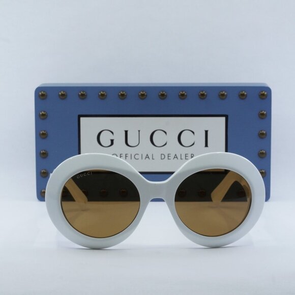 Final Price! Gucci GG1647S 003 White/Brown Sunglasses - Picture 3 of 11